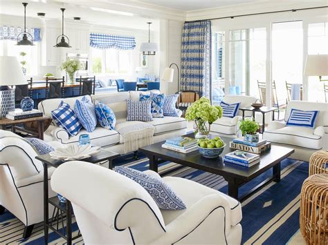 Blue And White Living Room White Rooms Beach House Interior Beach