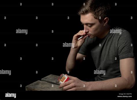 Teenage Boy Smoking Stock Photo Alamy
