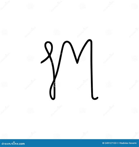 Elegant Handwritten Letter M Stock Vector Illustration Of Initial