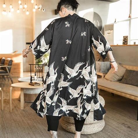 Modern Crane Kimono Spirit Of Japan