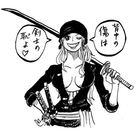 Nishiponi Nami One Piece Roronoa Zoro One Piece Translation Request 1girl Bandana