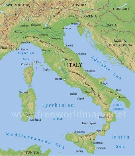 Ancient Italy Map Apennine Mountains