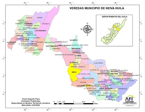 Mapa Veredas Municipio De Neiva Huila Huila Sig