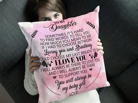 Personalized To My Daughter Throw Pillow Birthday T Ideas Etsy