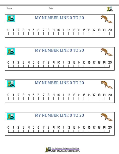 Kindergarten Number Line Printable Printable Word Searches