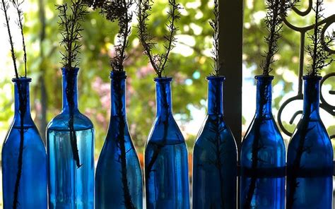 Wallpaper Colored Glass Bottles Blue Bottle Bottle Vase Old Bottles
