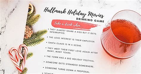Christmas Movie Drinking Game Printable Sheet Hallmark