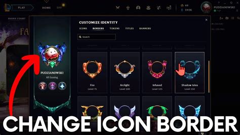 How To Change Icon Border In League Of Legends Account Border Lol