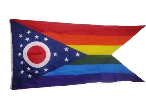 3x5 3x5 Gay Pride State Of Ohio Rainbow Polyester Flag Fade Resistant