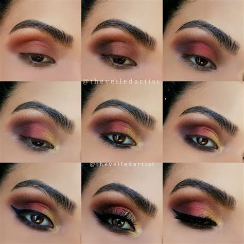 Gold And Red Dramatic Smokey Eyes Tutorial For Beginners The Veiled