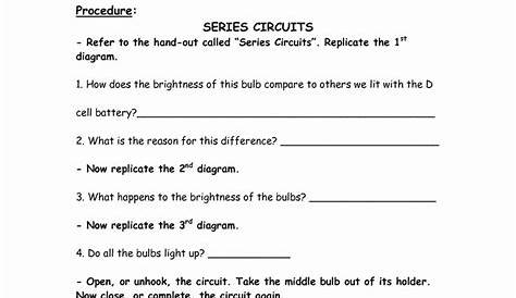 Worksheet On Series And Parallel Circuits