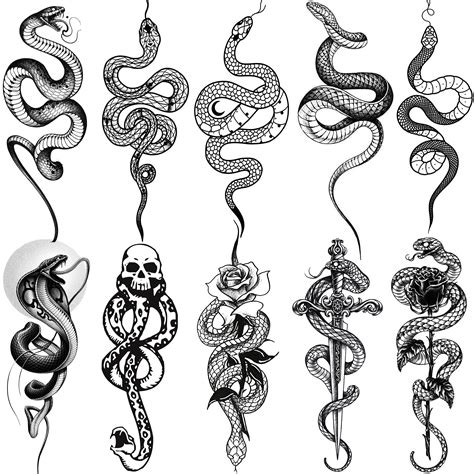 Buy 10 Sheets Realistic Snake Temporary Tattoos For Women Men Forearm