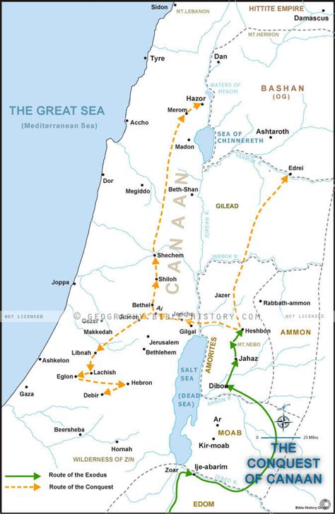 Joshuas Conquest Of Canaan Map