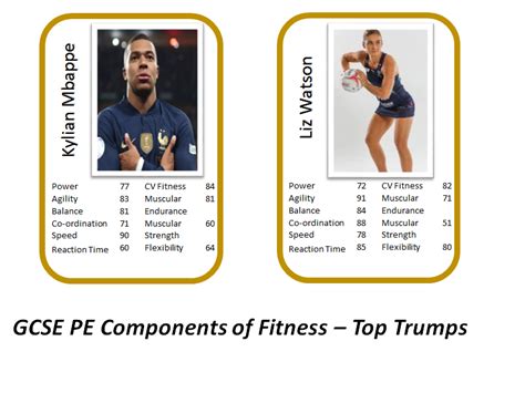 Gcse Pe Components Of Fitness Top Trumps Teaching Resources