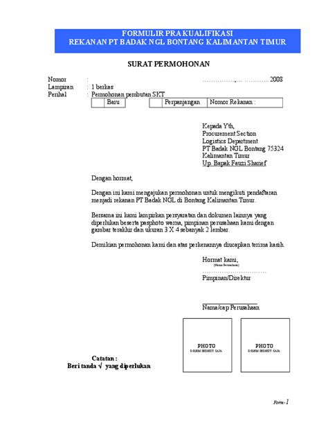 Detail Contoh Surat Permohonan Menjadi Rekanan Perusahaan Koleksi Nomer