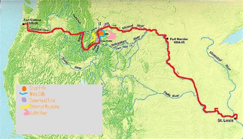 Route Of Lewis And Clark Map World Map