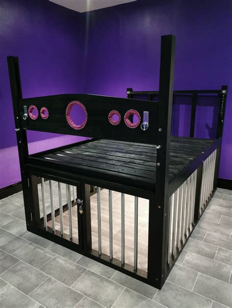 Bondage Bed With Cage And Light Bedroom Fetish Bed Fetish Etsy Uk