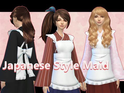 Japanese Style Maid Uniform For Female In 3 Patterns Found In Tsr
