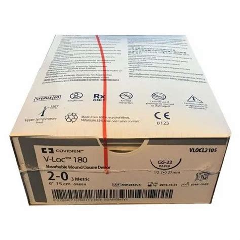 Green Covidien V Loc 180 Absorbable Wound Closer Device Packaging Type