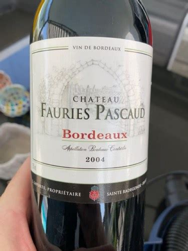 Château Fauries Pascaud Bordeaux Vivino United States