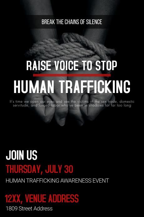 Human Trafficking Event Poster Template Postermywall