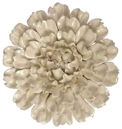 Isabella large ceramic flower wall decor. Ivory Large Ceramic Wall Decor Flower - Transitional ...