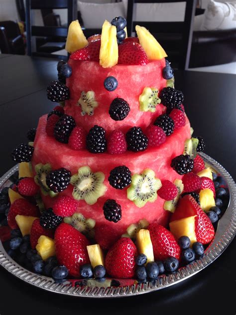 Please Wait Cake Made Of Fruit Healthy Birthday Cakes Fruit Birthday Cake