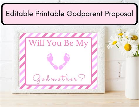 Editable Printable Will You Be My Godparent Proposal For Etsy