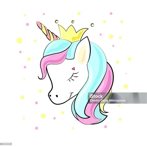 Ilustración De Unicornio Bebé Cute Dibujos Animados Estilo Plana Para
