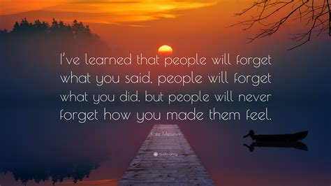 Kate Messner Quote Ive Learned That People Will Forget What You Said