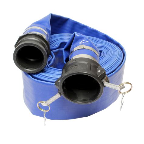 Bisupply Lay Flat Hose 3 In X 50 Ft Flat Discharge Hose Poly Cam