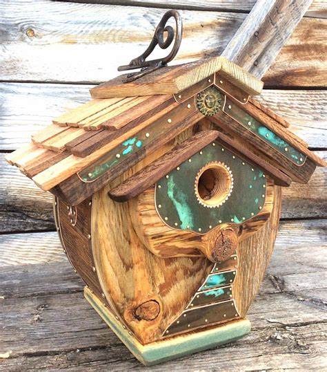 Unique Barnwood Birdhouse Reclaimed Handmade Birdhouse Wedding Etsy