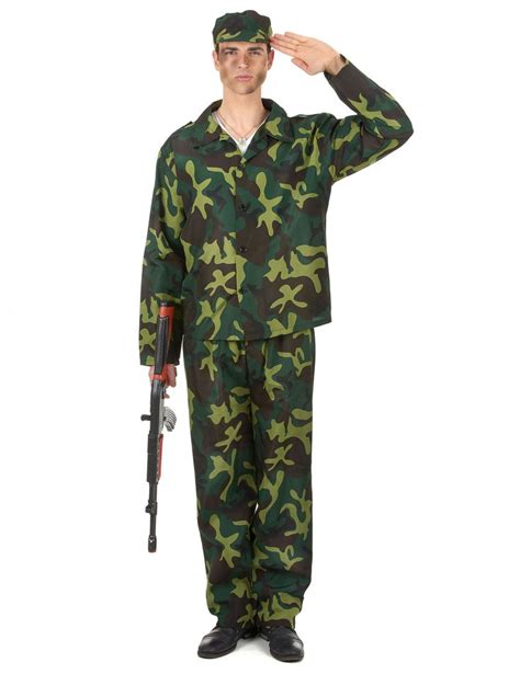 Tarnanzug Soldatenkostüm für Männer camouflage günstige Faschings