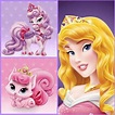 the princess and her pony are depicted in three different pictures ...