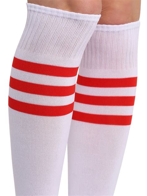 White Striped Tube Socks Sheinsheinside