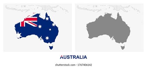 Vector Collection Silhouettes Australia Map National Stock Vector