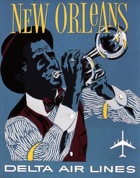 New Orleans Jazz Vintage Illustrated Poster In Blue Painting By