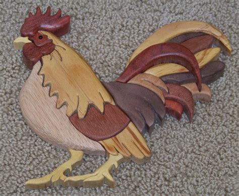 Rooster Intarsia Nc Woodworker