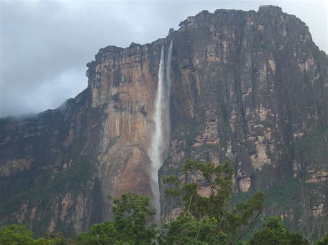 The waterfall drops over the edge of the auyantepui mountain in the canaima. File:Salto del Angel-Canaima-Venezuela14.JPG - Wikimedia Commons