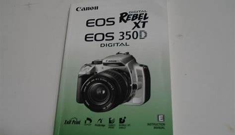 Canon EOS Rebel XT XTi XS XSi 300D 30D 20D Camera User Manual Englsih