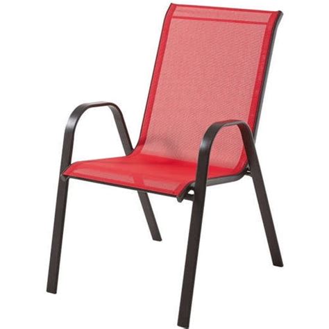 Mainstays Heritage Park Stacking Sling Outdoor Patio Chair Red Patio