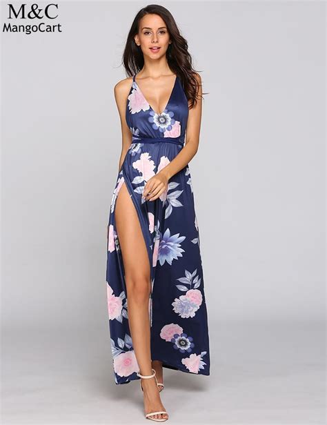 Split Spaghetti Strap Floral Backless Maxi Dress In Dresses From Women