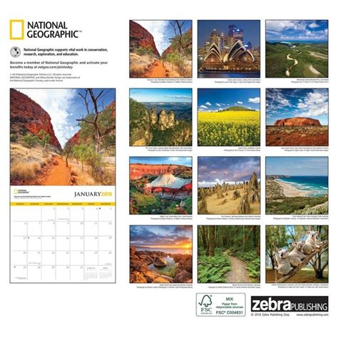 Australia National Geographic Wall Calendar By Zebras Tanga