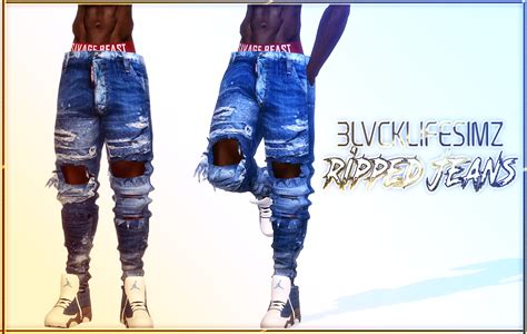 Sims 4 Cc Finds — Blvck Life Simz B L S Ripped Jeans New Adult