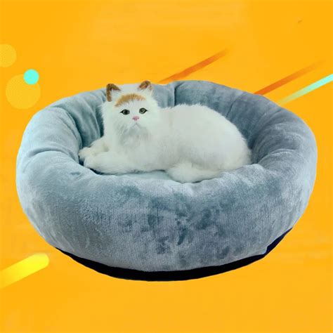 Diam 40cm Winter Warm Round Shape Soft Fleece Pet Dog Cat Bed For Small