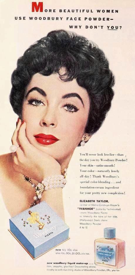 Elizabeth Taylor For Woodbury Liquid Makeup 1952 Advertisement