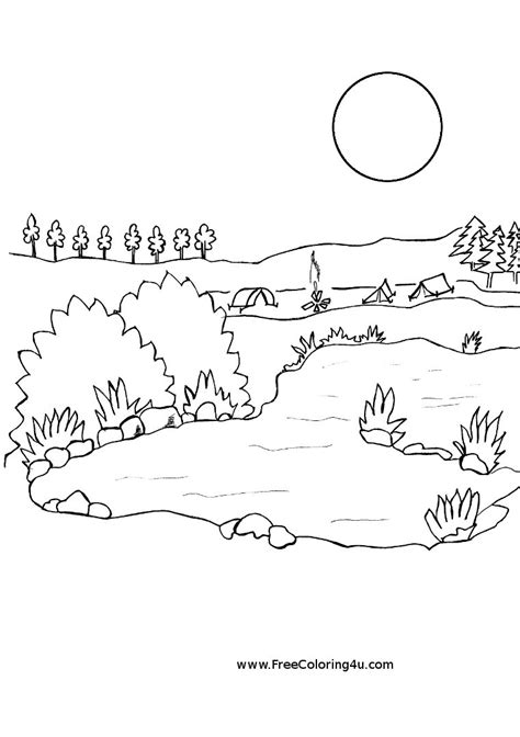 Lake Nature Free Printable Coloring Pages