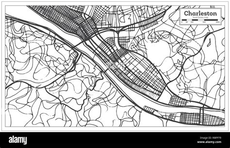 Charleston Usa City Map In Retro Style Outline Map Vector