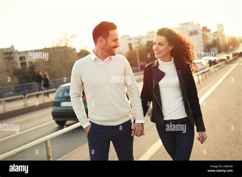 Beautiful Couple Exploring City And Bonding Stock Photo Alamy