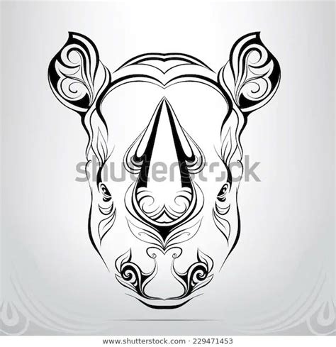 Rhino Head Ornament Wektorowa Ilustracja Stockowa Bez Tantiem
